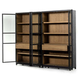 Millie Double Cabinet, Drifted Matte Black-Furniture - Storage-High Fashion Home