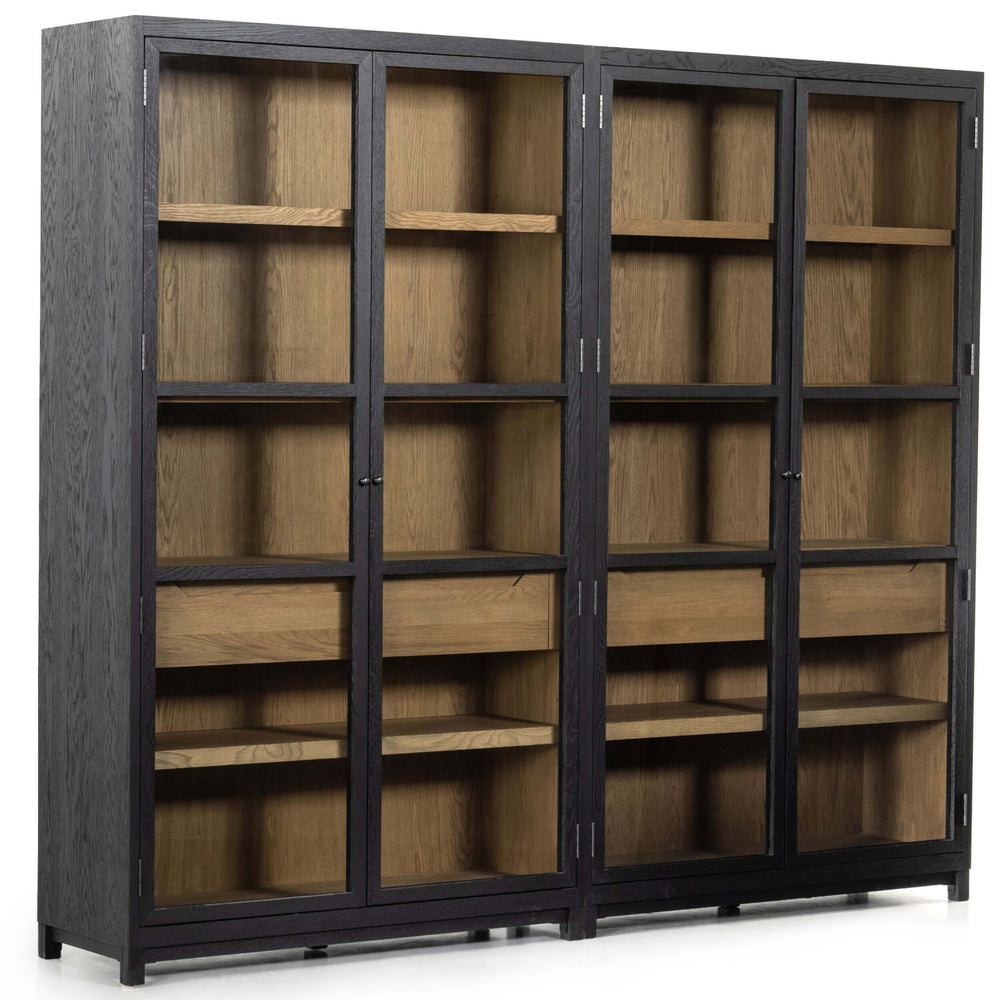 Millie Double Cabinet, Drifted Matte Black-Furniture - Storage-High Fashion Home