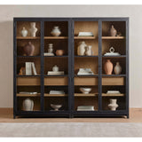 Millie Double Cabinet, Drifted Matte Black-Furniture - Storage-High Fashion Home