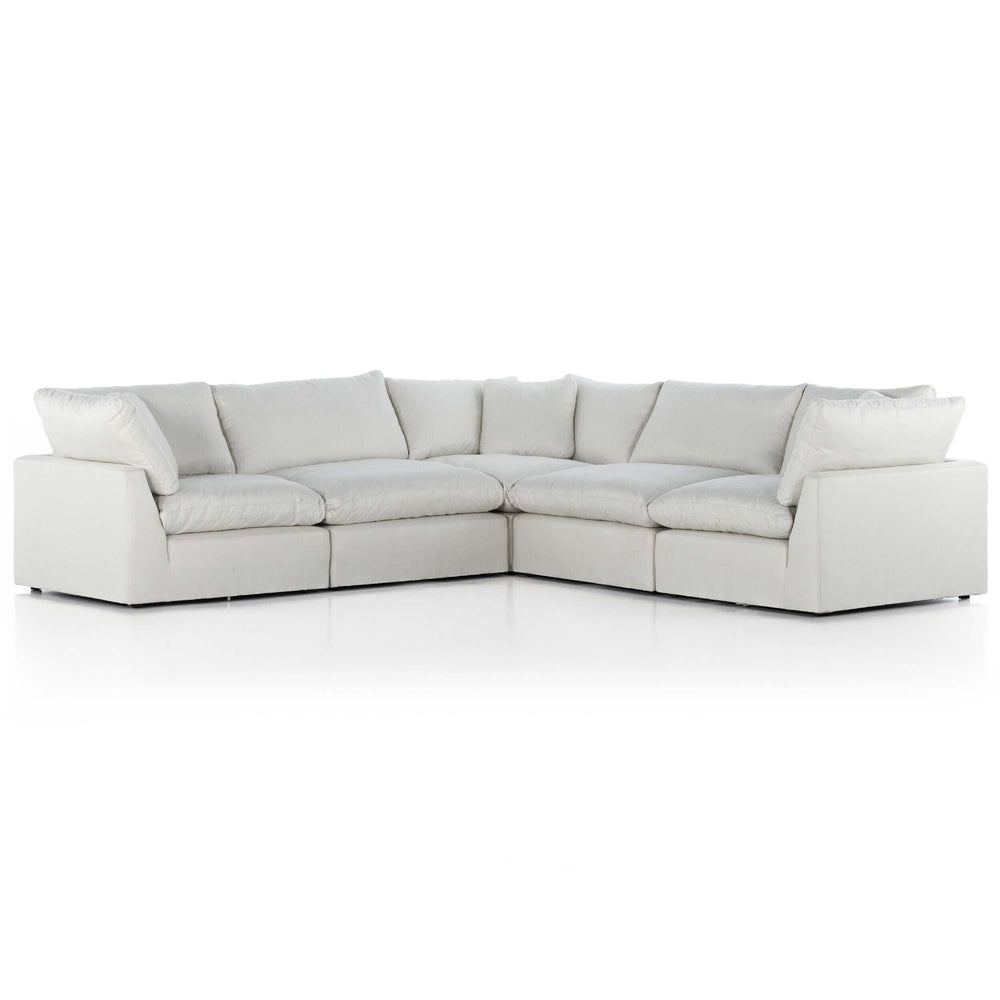 Stevie 5 Piece LAF Sectional, Anders Ivory-Furniture - Sofas-High Fashion Home