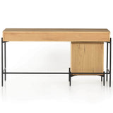 Eaton Desk With Filing Cabinet, Light Oak-High Fashion Home