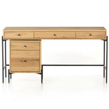 Eaton Desk With Filing Cabinet, Light Oak-High Fashion Home