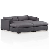 Westwood 87" Double Chaise, Bennett Charcoal-Furniture - Sofas-High Fashion Home