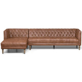 Williams Leather 2 Piece LAF Sectional, Natural Washed Chocolate-Furniture - Sofas-High Fashion Home