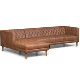 Williams Leather 2 Piece LAF Sectional, Natural Washed Chocolate-Furniture - Sofas-High Fashion Home