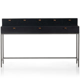 Trey Writing Desk with 5 Drawers Organizer, Black Wash Poplar-Furniture - Office-High Fashion Home