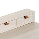 Trey Writing Desk with 5 Drawers Organizer, Dove Poplar-Furniture - Office-High Fashion Home