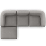 Mabry 3 Piece Sectional w/Ottoman, Gibson Silver