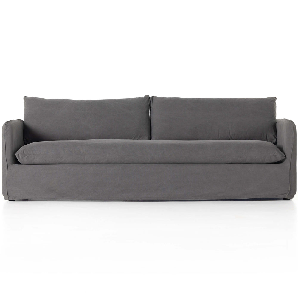 Luisa 96" Slipcover Sofa, Bergamo Charcoal-Furniture - Sofas-High Fashion Home