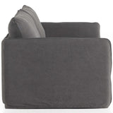 Luisa 96" Slipcover Sofa, Bergamo Charcoal-Furniture - Sofas-High Fashion Home