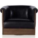 Colby Leather Swivel Chair, Heirloom Black