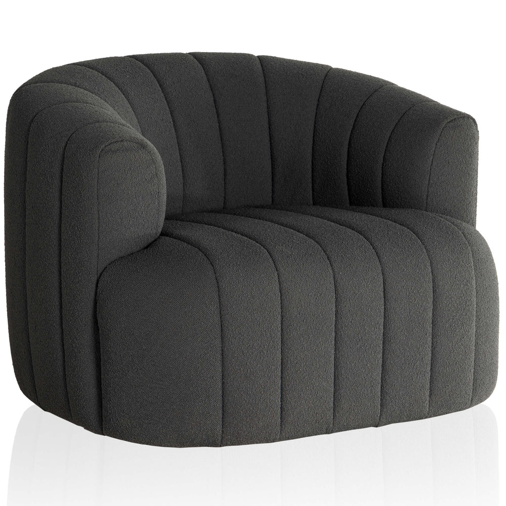 Elliana Swivel Chair, Boucle Charcoal