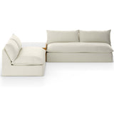 Grant Outdoor 2 Piece Sectional w/ Coffee Table, Faye Cream-Furniture - Sofas-High Fashion Home