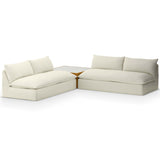 Grant Outdoor 2 Piece Sectional w/ Coffee Table, Faye Cream-Furniture - Sofas-High Fashion Home