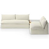 Grant Outdoor 2 Piece Sectional w/ Coffee Table, Faye Cream-Furniture - Sofas-High Fashion Home