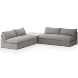 Grant Outdoor 2 Piece Sectional w/ Coffee Table, Faye Ash-Furniture - Sofas-High Fashion Home