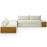 Grant Outdoor 2 Piece Sectional w/ Coffee Table & End Table, Faye Cream-Furniture - Sofas-High Fashion Home