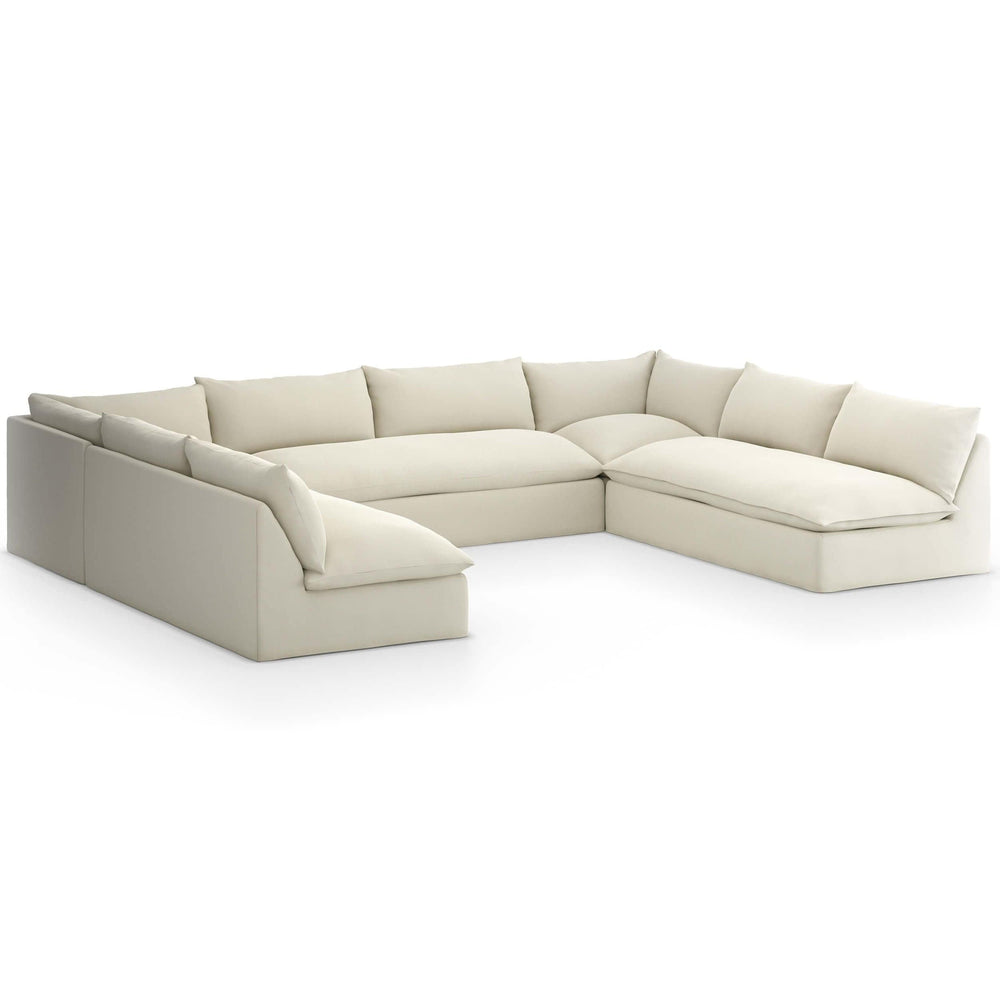 Grant Outdoor 5 Piece Sectional, Faye Cream-Furniture - Sofas-High Fashion Home