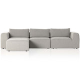 Brylee 3 Piece Sectional w/Ottoman, Torrance Silver