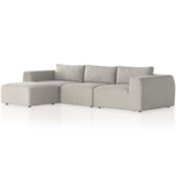 Brylee 3 Piece Sectional w/Ottoman, Torrance Silver