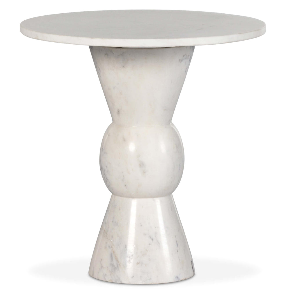 Fox End Table, White Marble