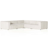 Langham Channeled 5 Piece Sectional, Fayette Cloud