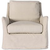 Monette Slipcover Swivel Chair, Brussels Natural