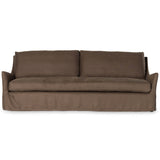 Monette Slipcover Swivel Sofa, Brussels Coffee