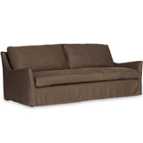 Monette Slipcover Swivel Sofa, Brussels Coffee