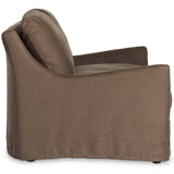 Monette Slipcover Swivel Sofa, Brussels Coffee