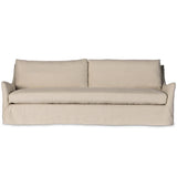 Monette Slipcover Swivel Sofa, Brussels Natural