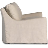 Monette Slipcover Swivel Sofa, Brussels Natural