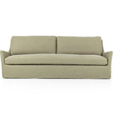 Monette Slipcover Swivel Sofa, Brussels Khaki