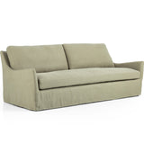 Monette Slipcover Swivel Sofa, Brussels Khaki