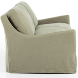 Monette Slipcover Swivel Sofa, Brussels Khaki