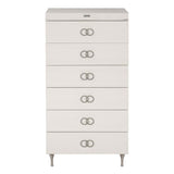 Silhouette Tall 6 Drawer Chest, Eggshell-Furniture - Storage-High Fashion Home