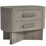 Trianon 2 Drawer Wide Nightstand, Gris