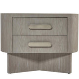 Trianon 2 Drawer Wide Nightstand, Gris