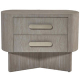 Trianon 2 Drawer Wide Nightstand, Gris