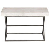 McCray Cocktail Table, Travertine-Furniture - Accent Tables-High Fashion Home