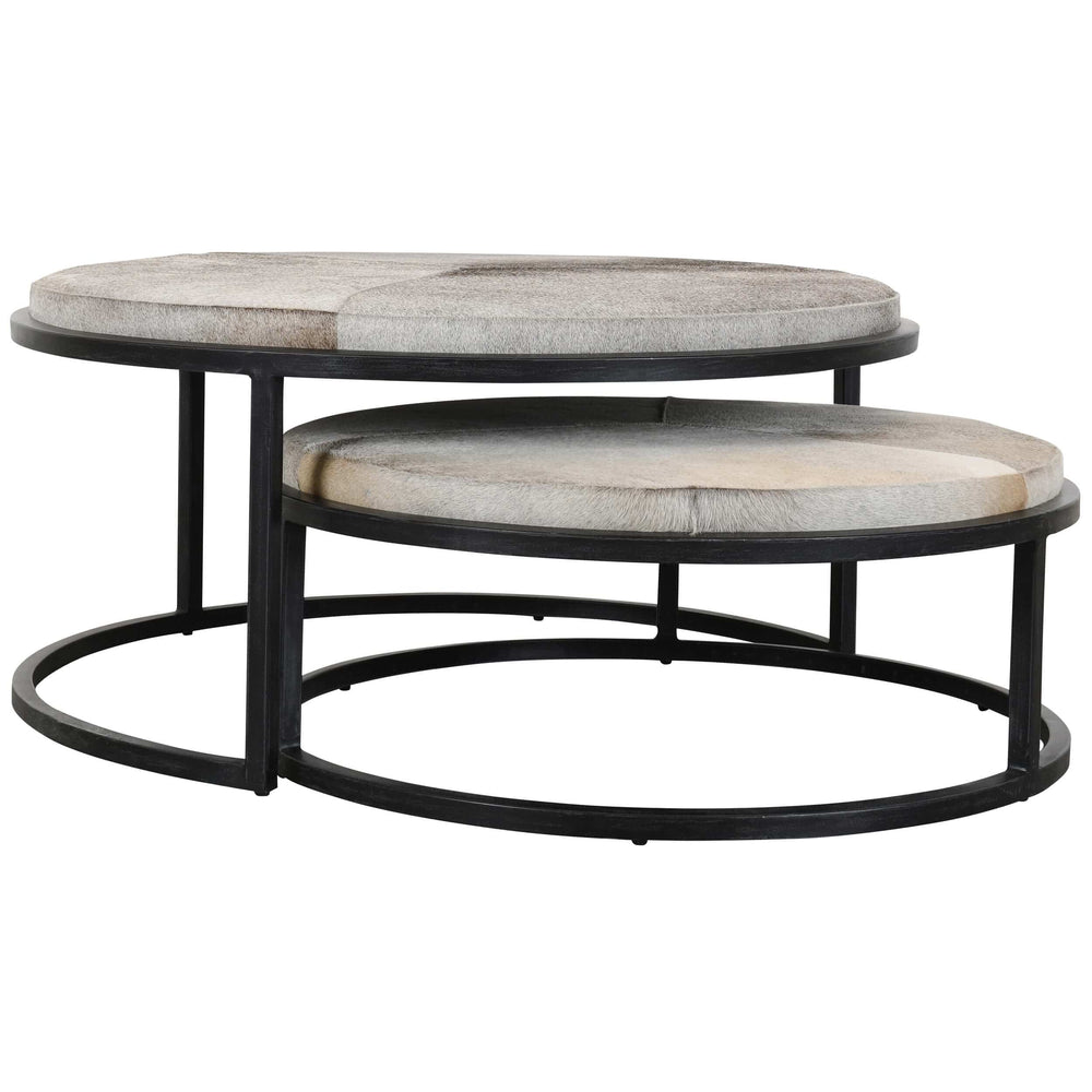 Hayword Nesting Coffee Tables, Grey Hide-Furniture - Accent Tables-High Fashion Home