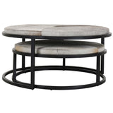 Hayword Nesting Coffee Tables, Grey Hide-Furniture - Accent Tables-High Fashion Home