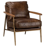 Christopher Leather Club Chair, Antique Brown