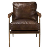 Christopher Leather Club Chair, Antique Brown