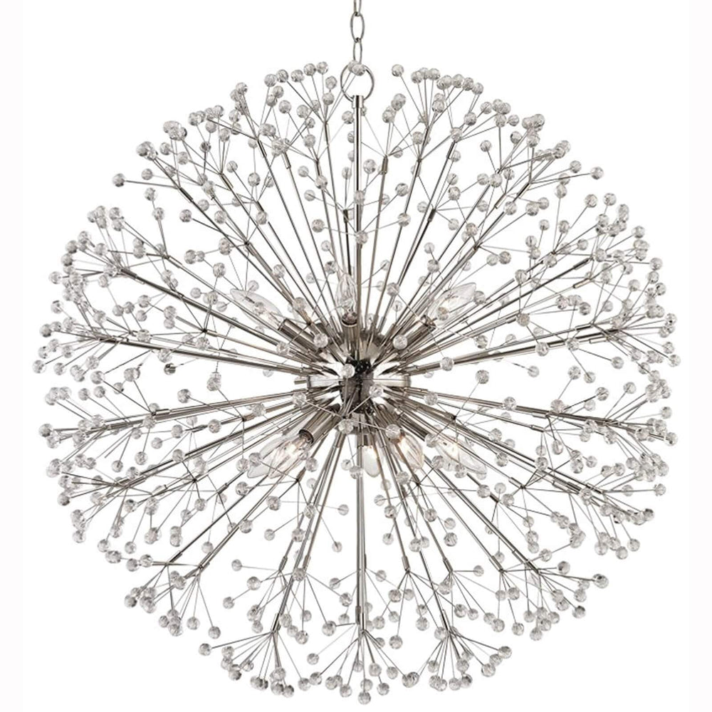 Dunkirk 10 Light Chandelier, Polished Nickel - Lighting - High Fashion Home