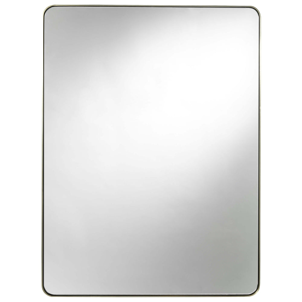 Modern Rectangular Mirror, Brushed Brass-Accessories-High Fashion Home