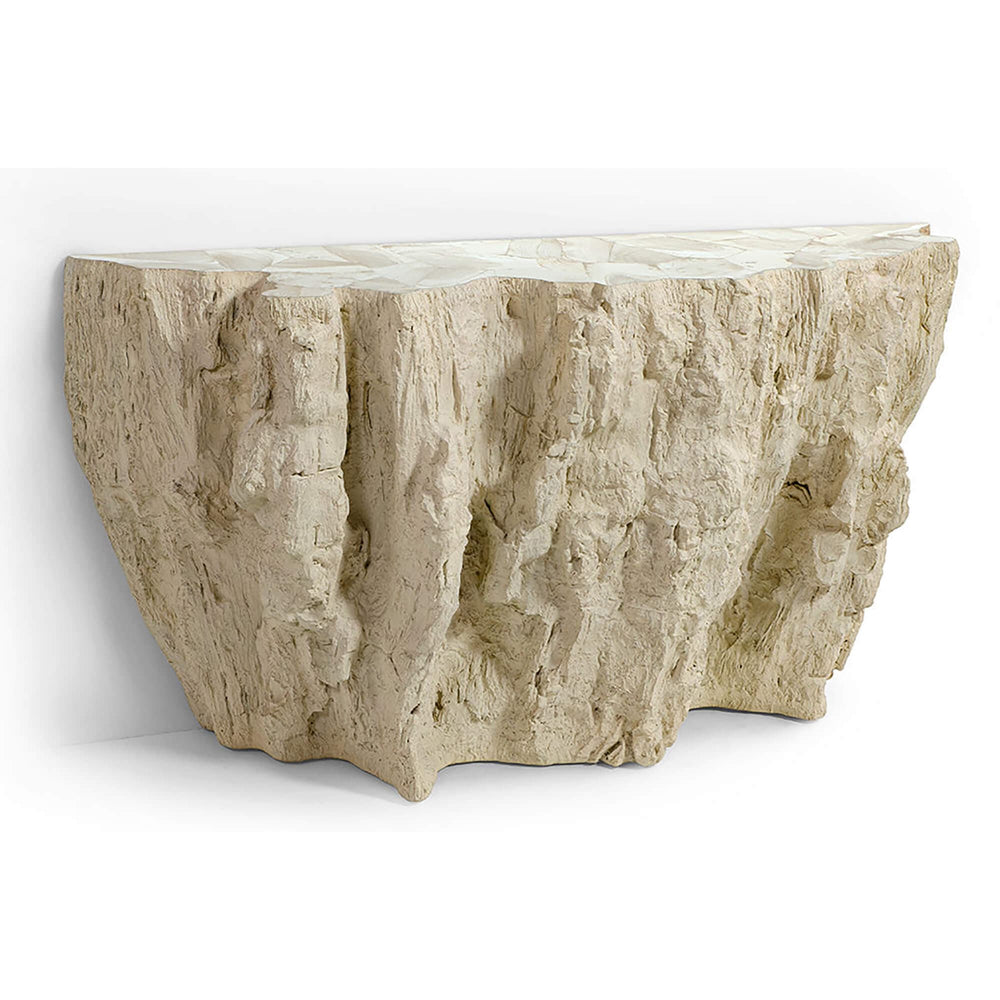 Camilla Fossilized Clam Console Table-Furniture - Accent Tables-High Fashion Home