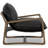 Ace Leather Chair, Umber Black-Furniture - Chairs-High Fashion Home