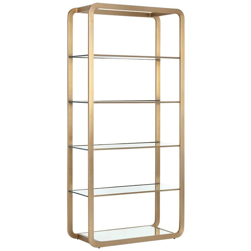 Ambretta Large Bookcase, Gold-Furniture - Storage-High Fashion Home