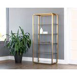 Ambretta Large Bookcase, Gold-Furniture - Storage-High Fashion Home